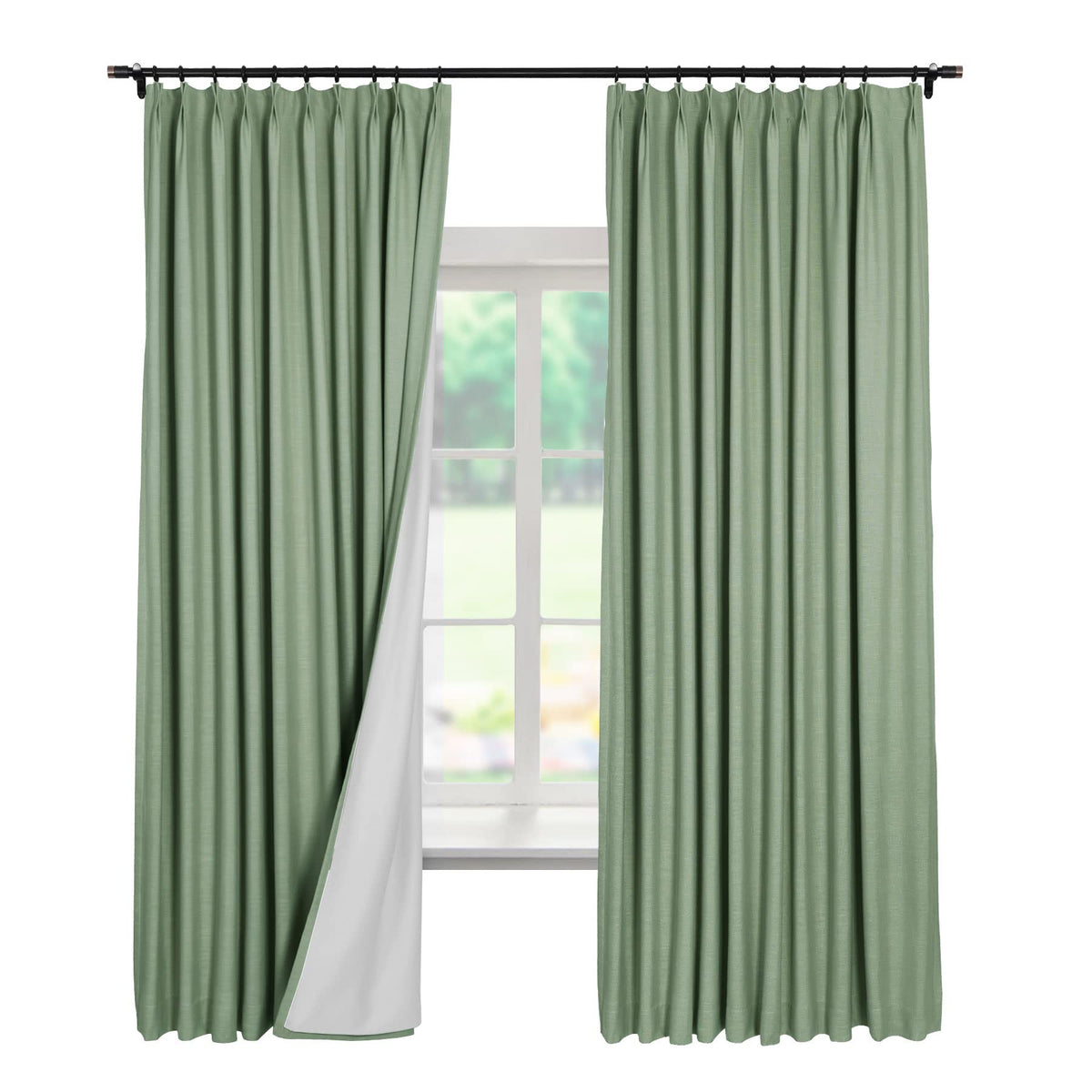 Linen Textured Blackout Curtains Set of 2