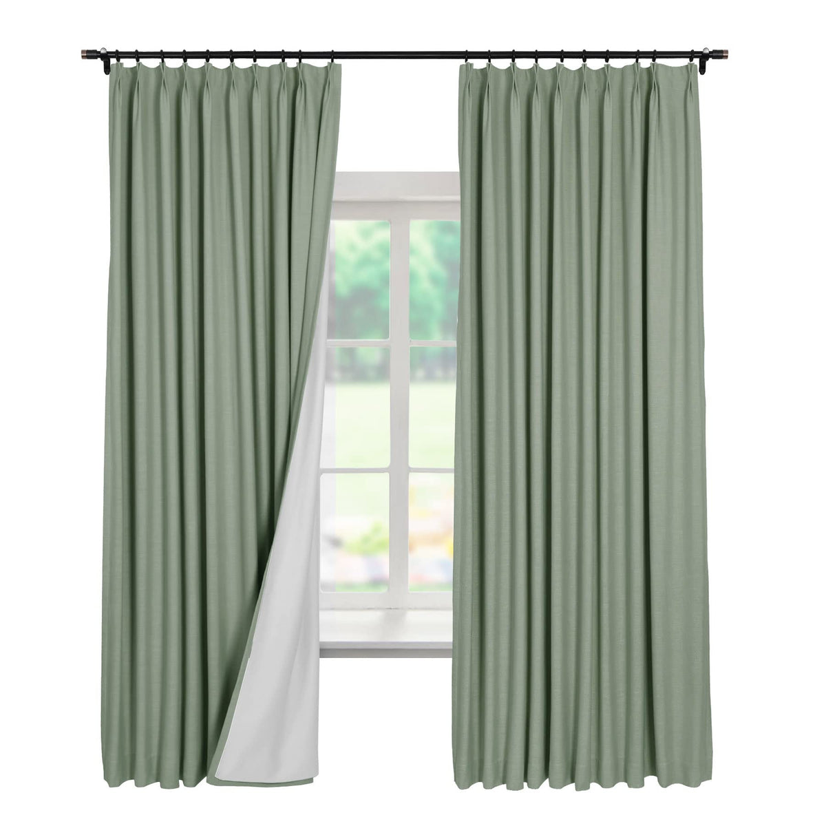 Linen Textured Blackout Curtains Set of 2
