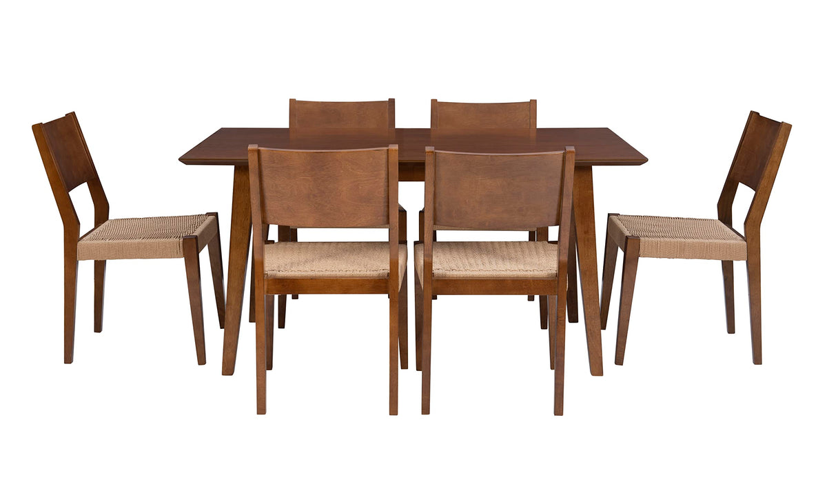Mid-Century 7-Piece Dining Set with 6 Chairs