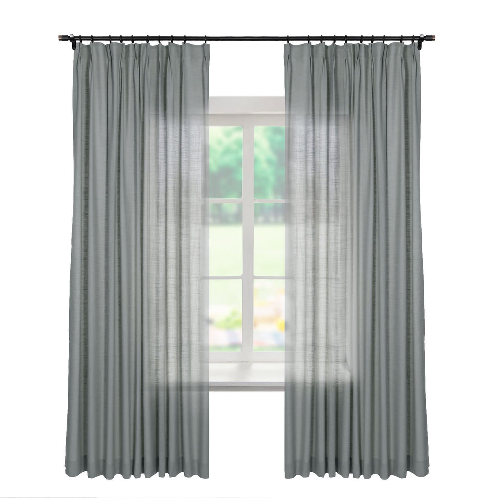 Linen Textured Blackout Curtains Set of 2