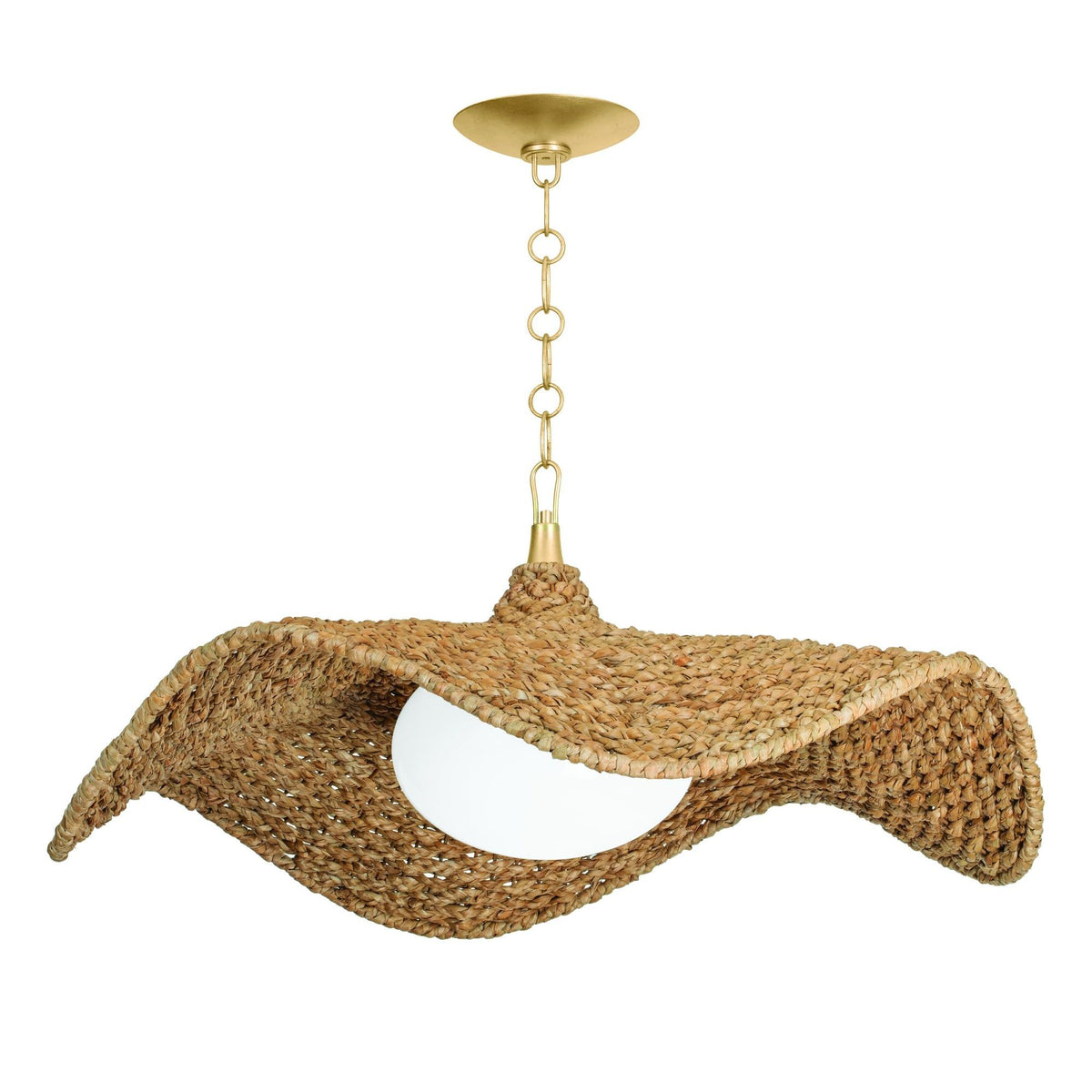 Vintage Gold Woven Shade Chandelier