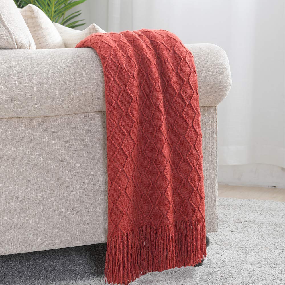 Textured Knitted Throw Blanket