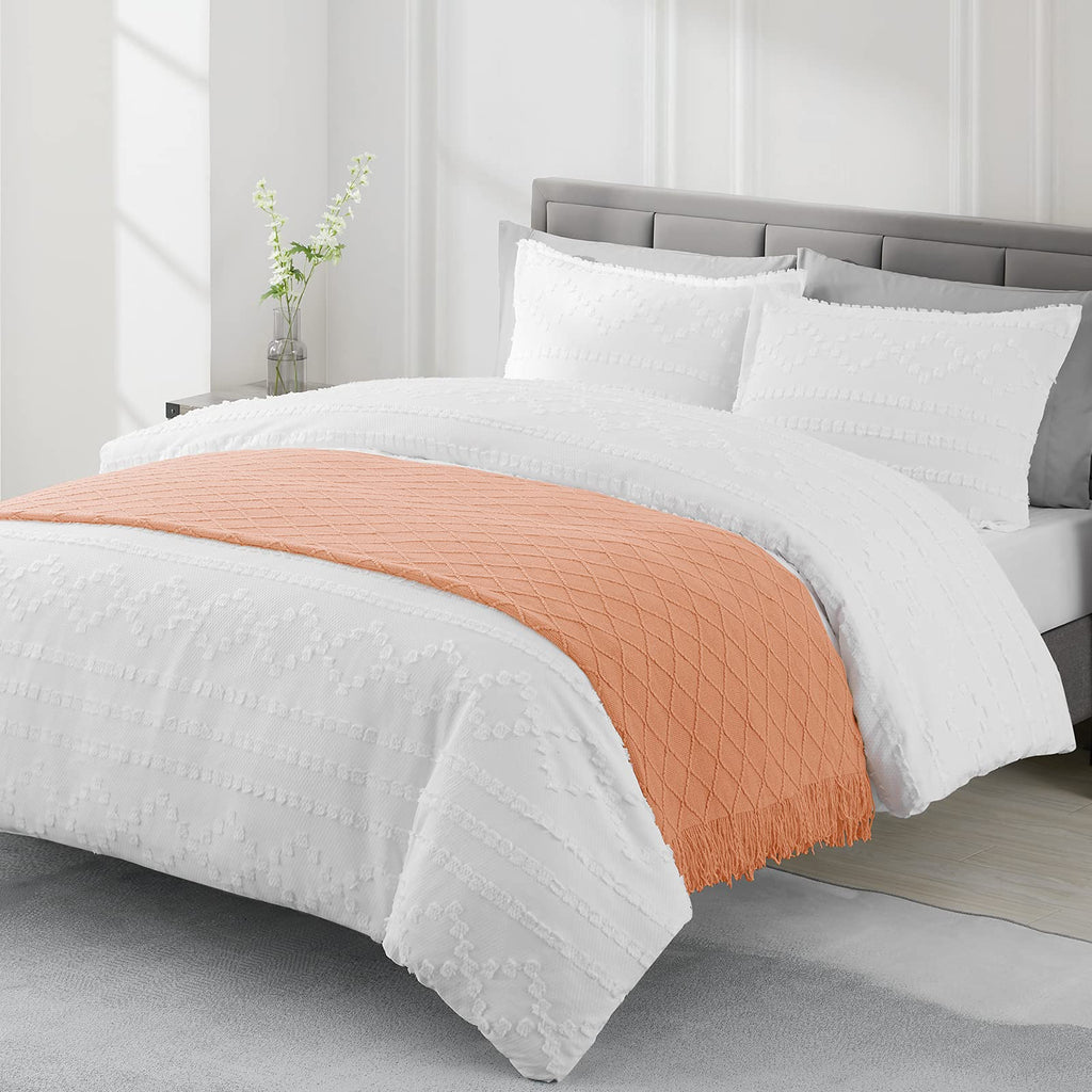 Textured Knitted Throw Blanket