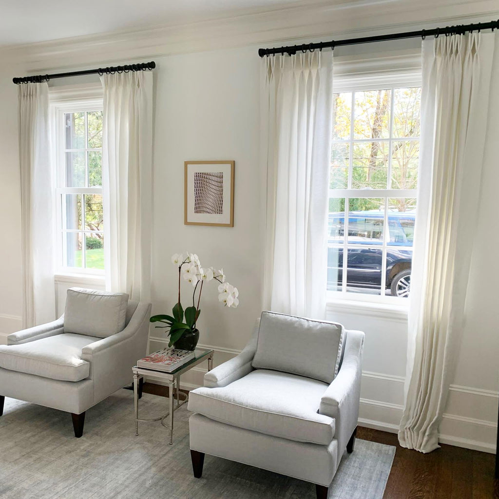 Faux Linen Pinch Pleated Blackout Curtains
