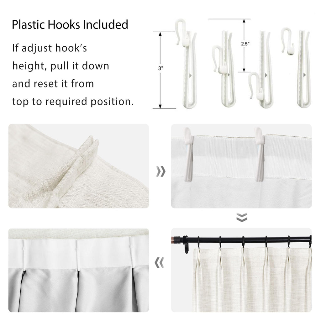 Faux Linen Pinch Pleated Blackout Curtains