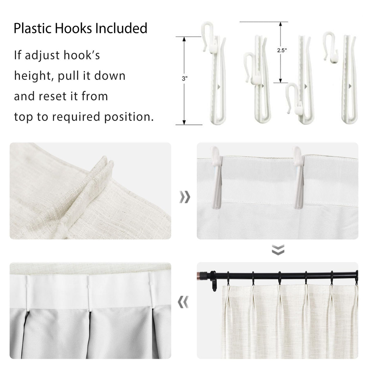 Faux Linen Pinch Pleated Blackout Curtains