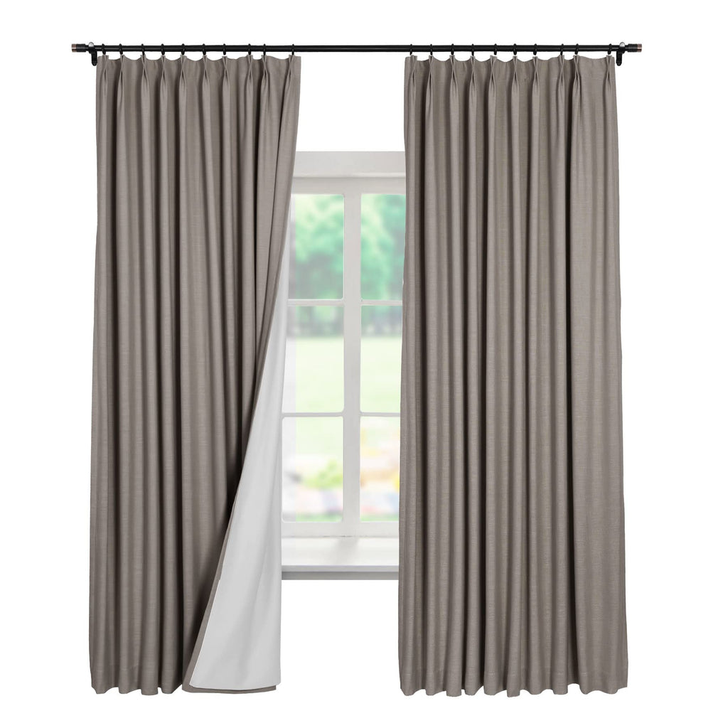 Linen Textured Blackout Curtains Set of 2