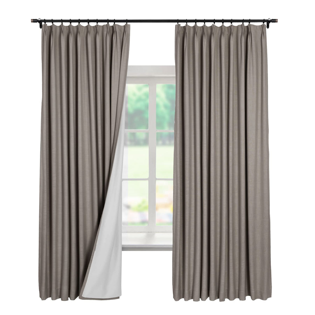 Linen Textured Blackout Curtains Set of 2