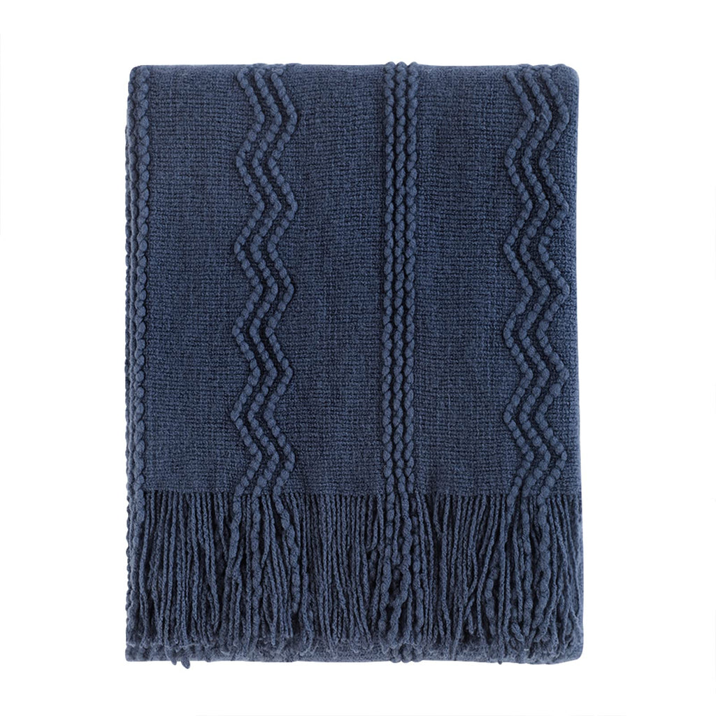 Textured Knitted Throw Blanket