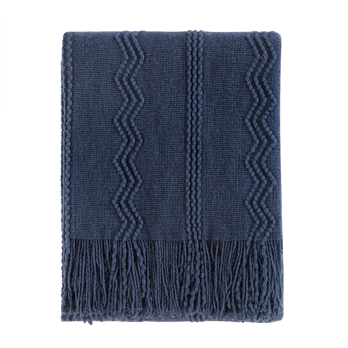 Textured Knitted Throw Blanket