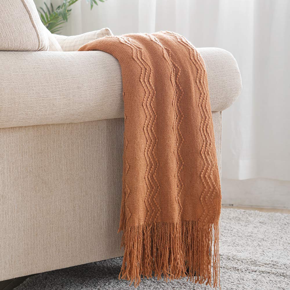 Textured Knitted Throw Blanket
