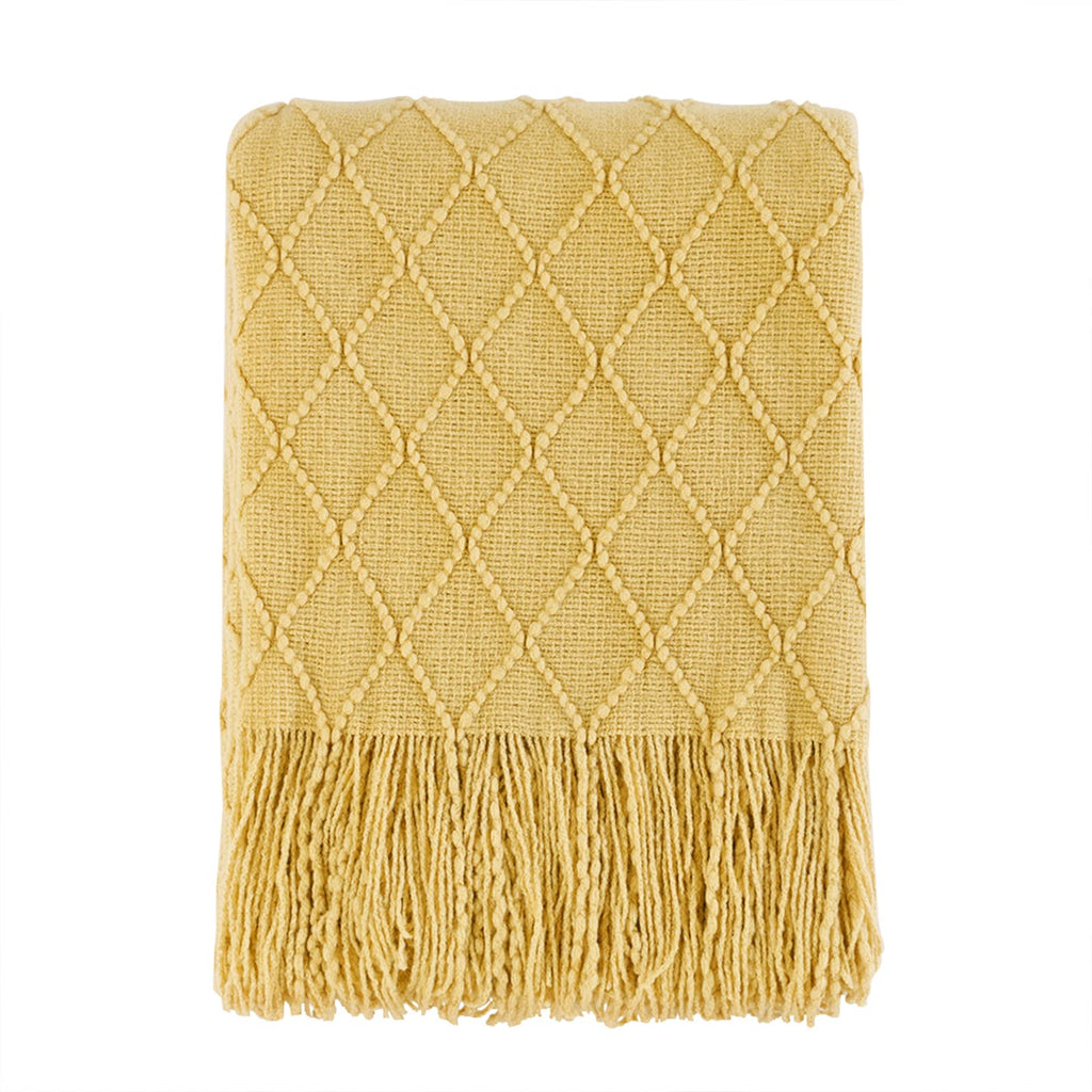 Textured Knitted Throw Blanket