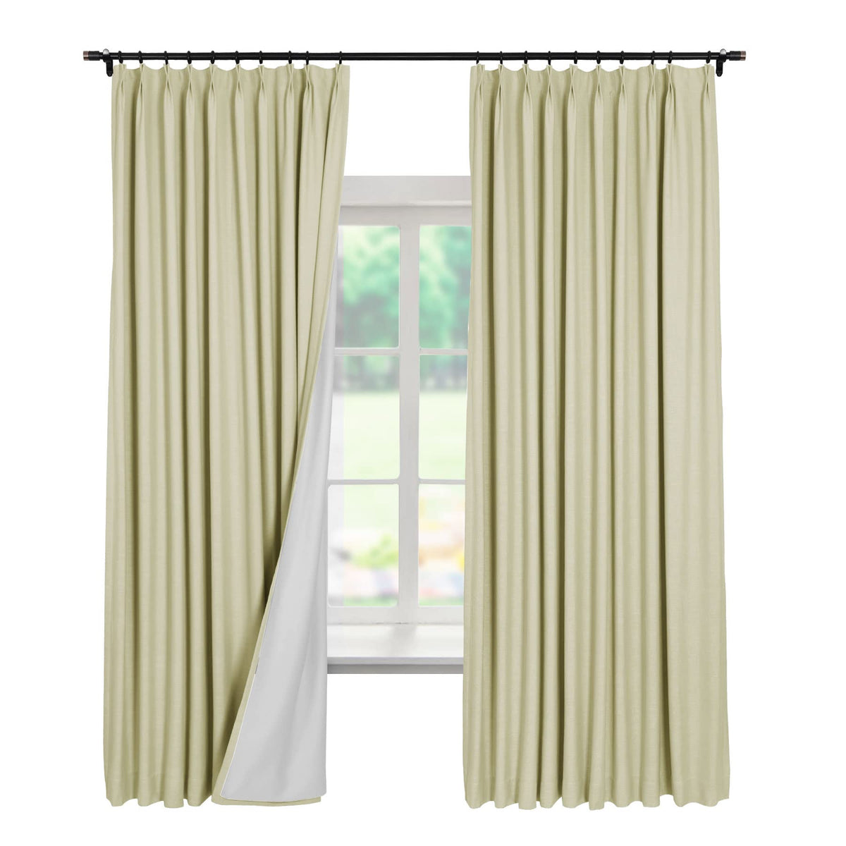Linen Textured Blackout Curtains Set of 2