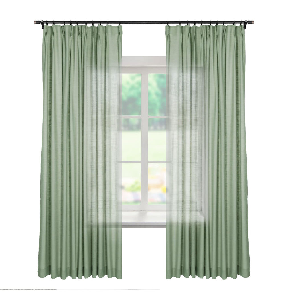 Linen Textured Blackout Curtains Set of 2