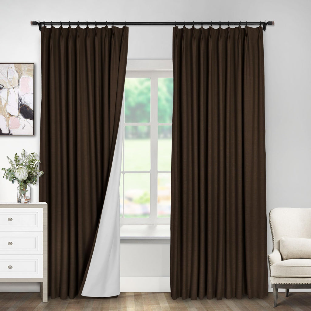 Linen Textured Blackout Curtains Set of 2