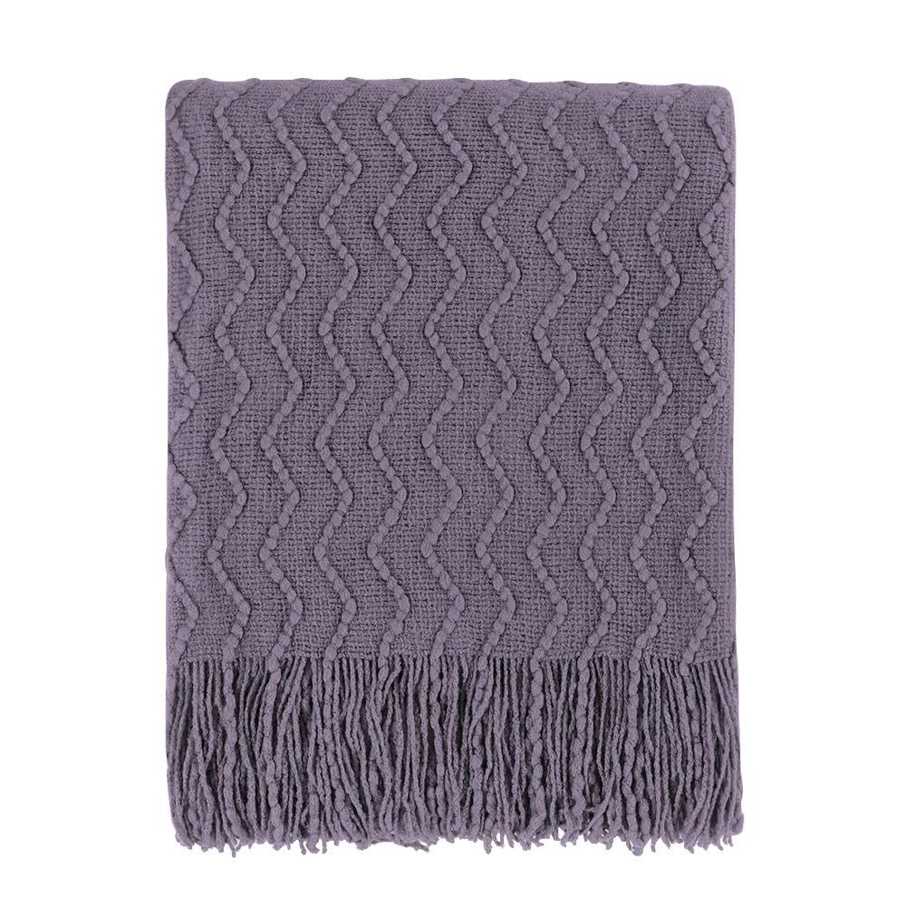 Textured Knitted Throw Blanket