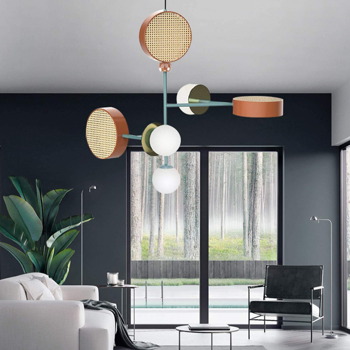 Multicolor 6-Light LED Pendant Lamp