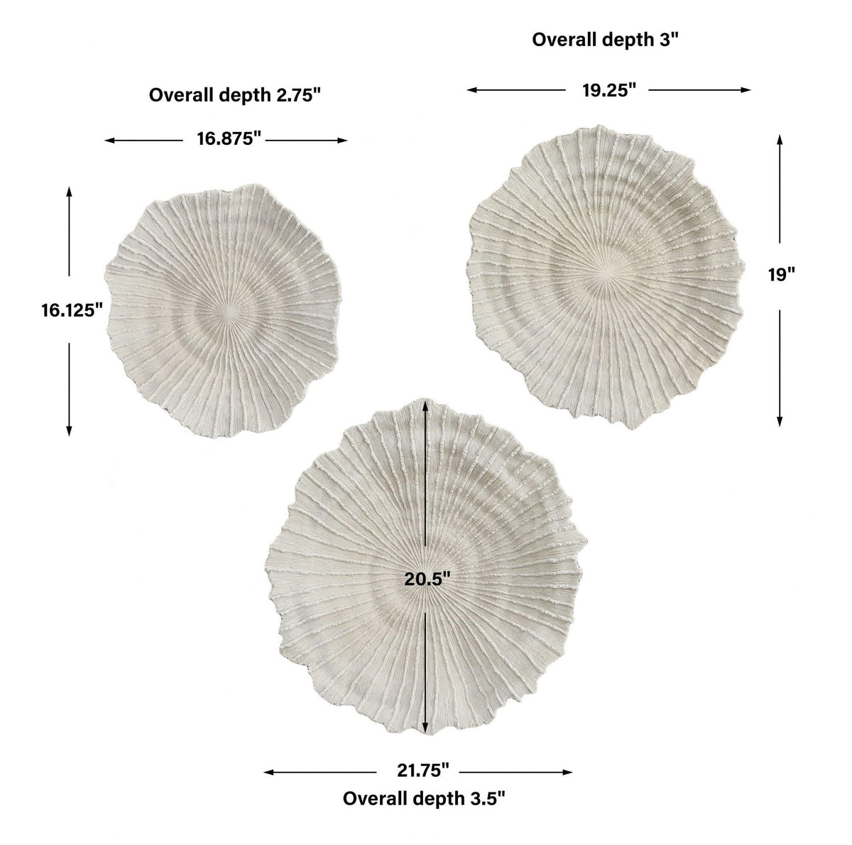 Uttermost Ocean Gems 20.5 Inch Wall Decor (Set of 3) 04351