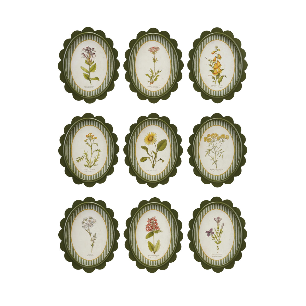 9-Piece Scalloped Wood-Framed Wall Art Set