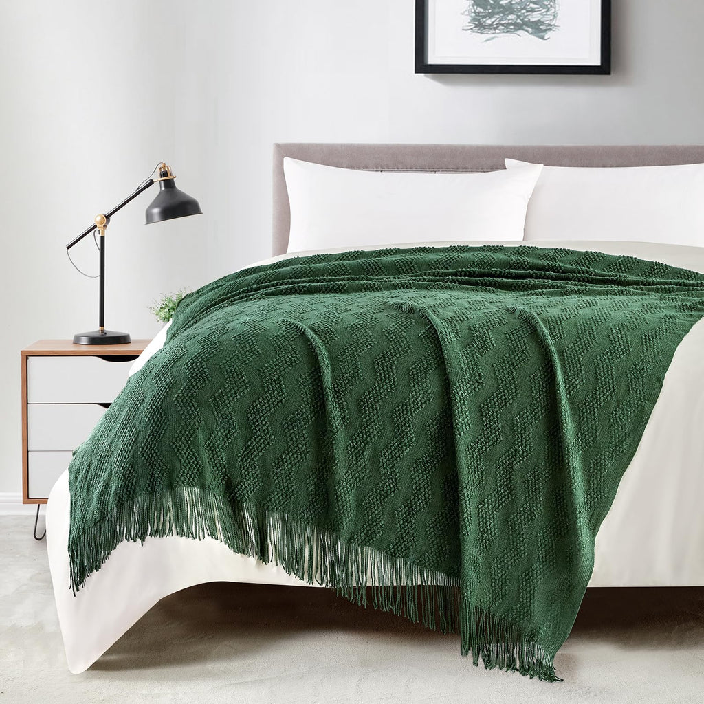 Textured Knitted Throw Blanket