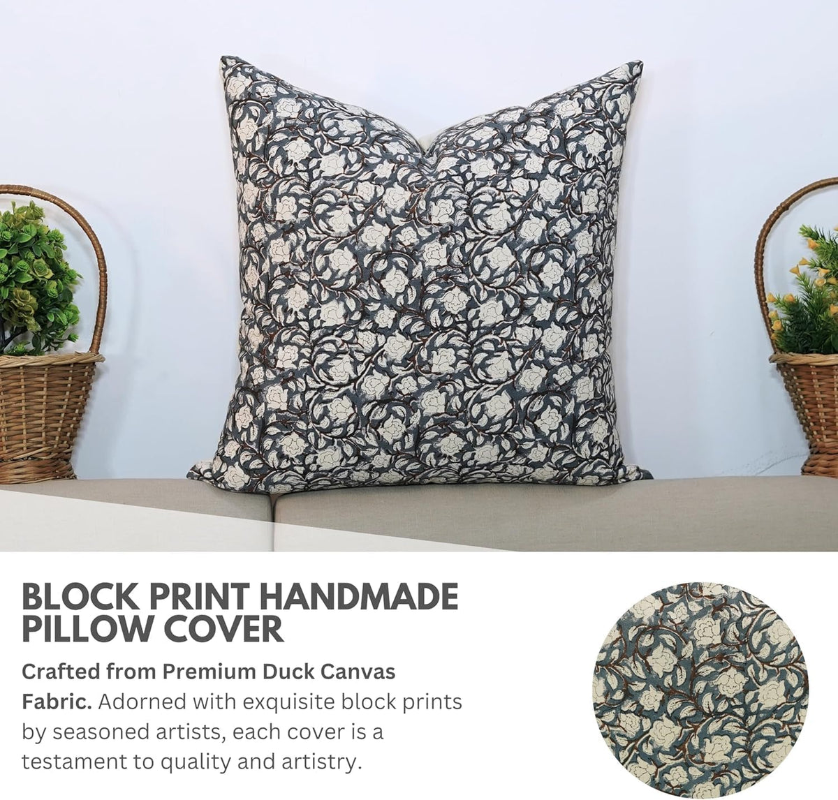 Floral Print Throw Pillow Covers Set of 3