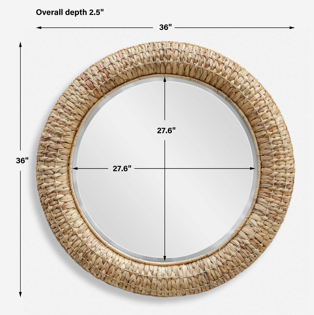 Uttermost Twisted Seagrass Round Mirror 36 Inch Tall and 36 Inch Wide 08179