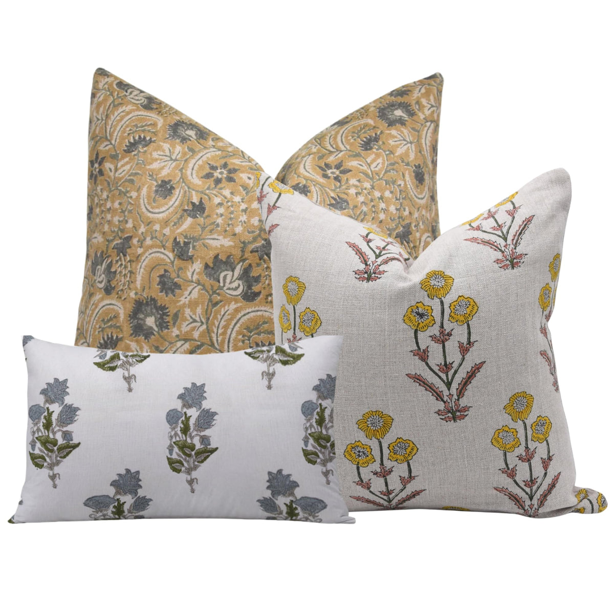Floral Print Throw Pillow Covers Set of 3