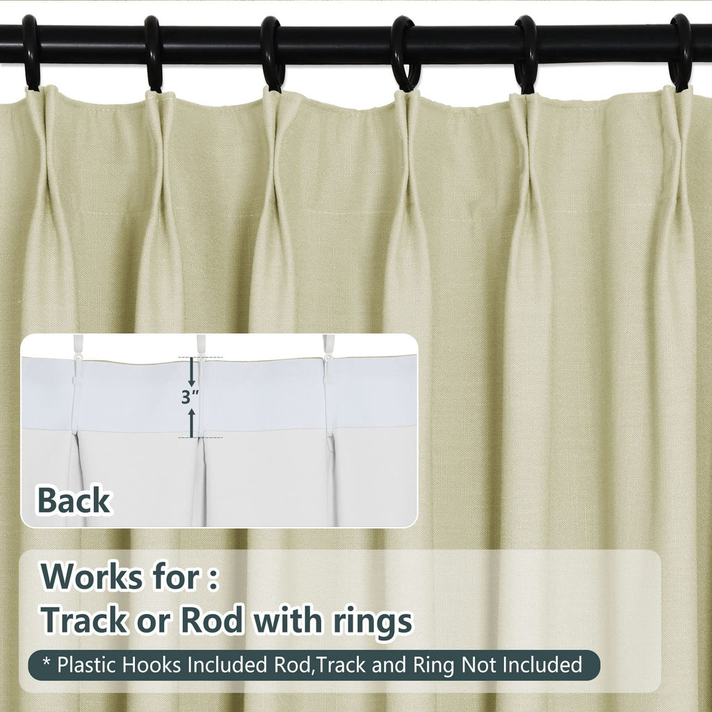 Linen Textured Blackout Curtains Set of 2