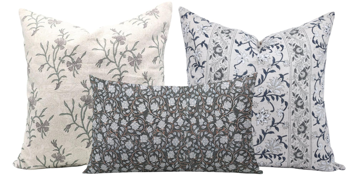Floral Print Throw Pillow Covers Set of 3