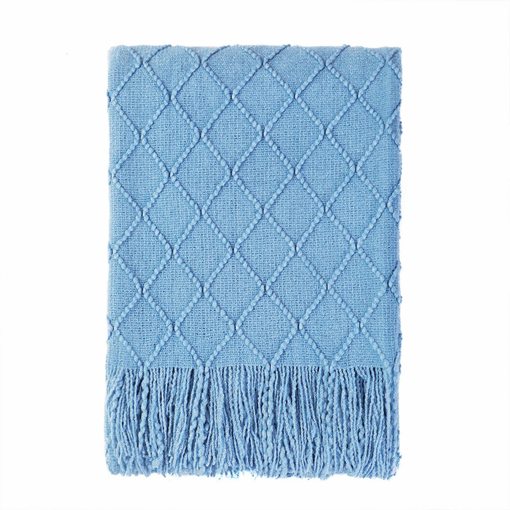 Textured Knitted Throw Blanket