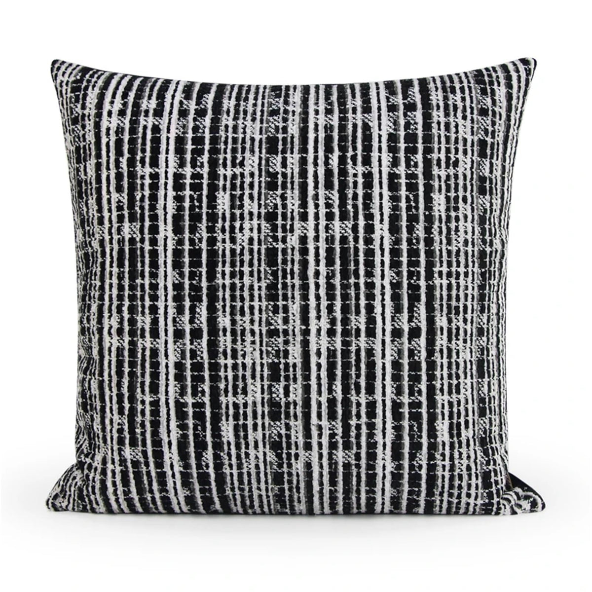 Black & White Geometric Chenille Pillow Cover
