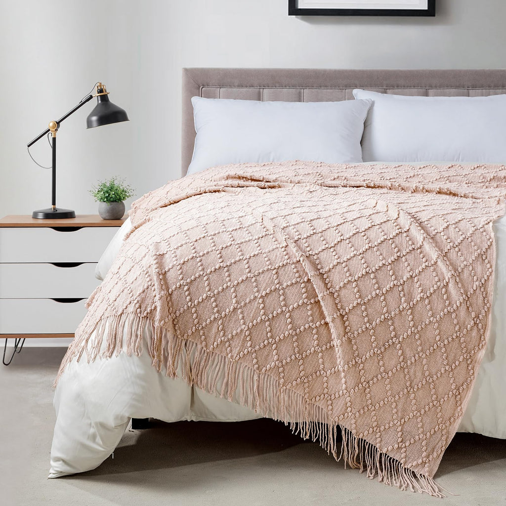 Textured Knitted Throw Blanket