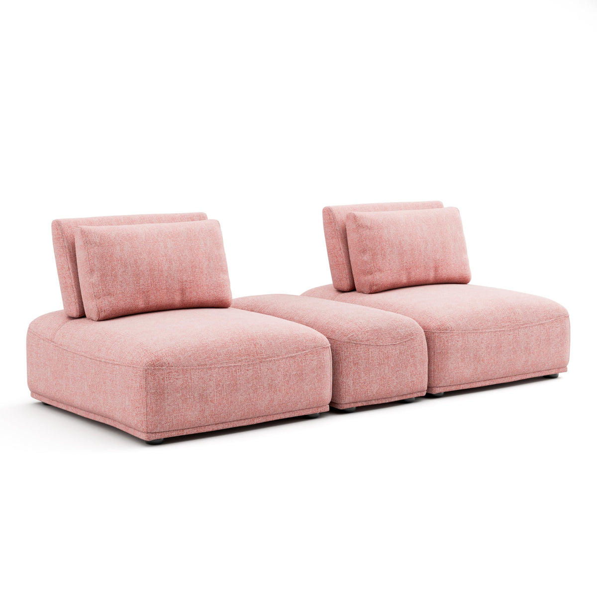 Modern Modular Sectional Sofa with Adjustable Backrest & Ottoman