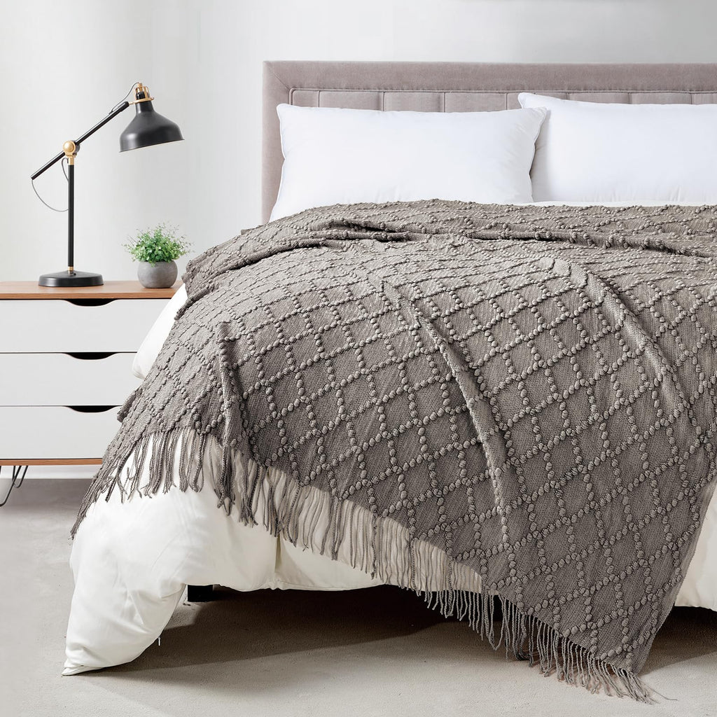 Textured Knitted Throw Blanket