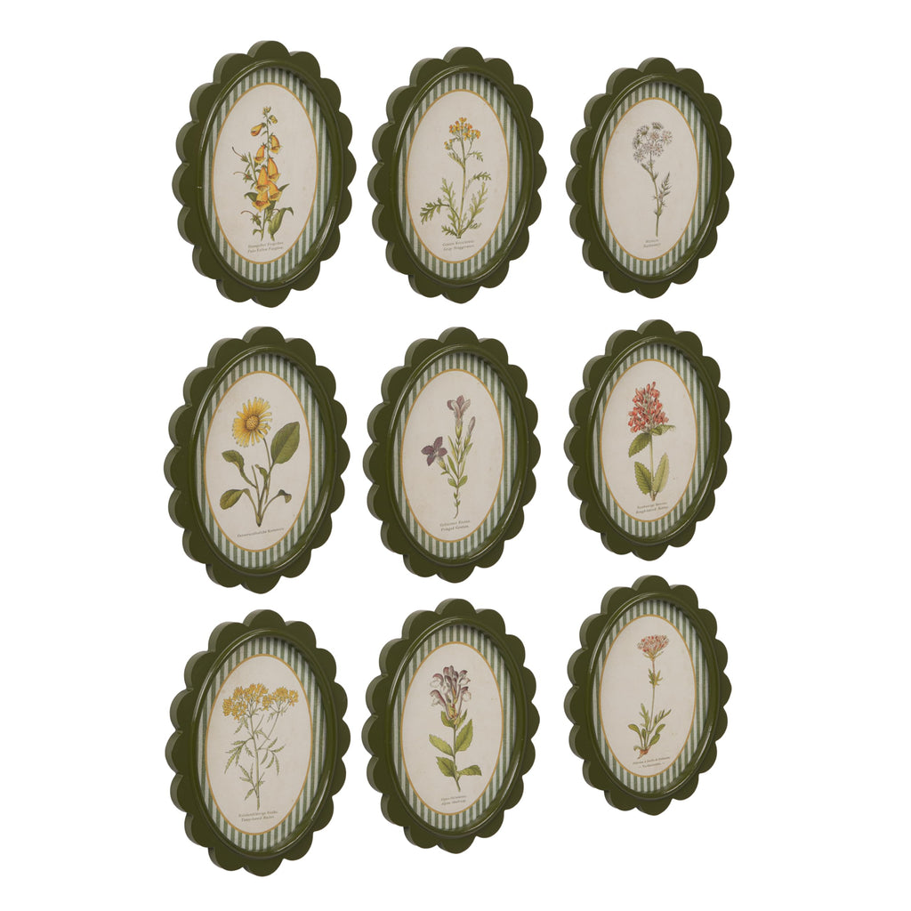 9-Piece Scalloped Wood-Framed Wall Art Set