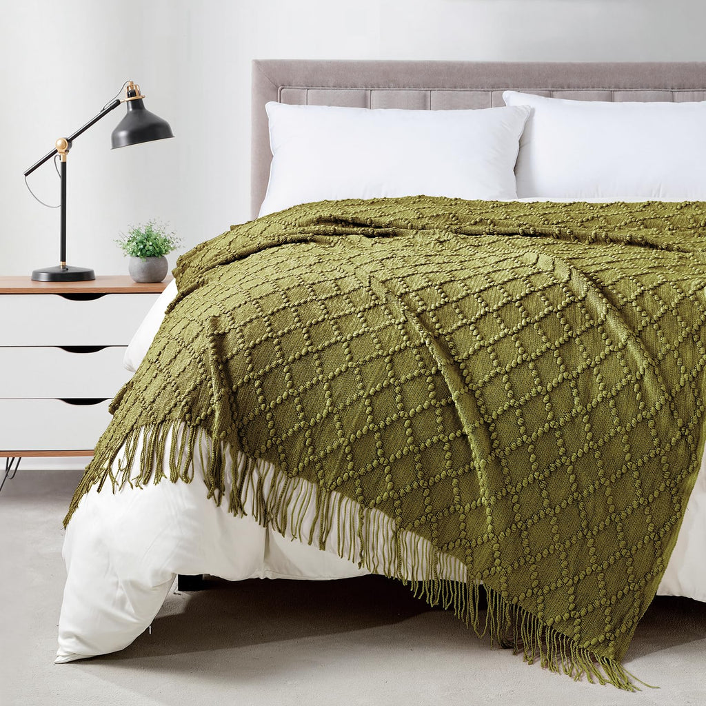 Textured Knitted Throw Blanket