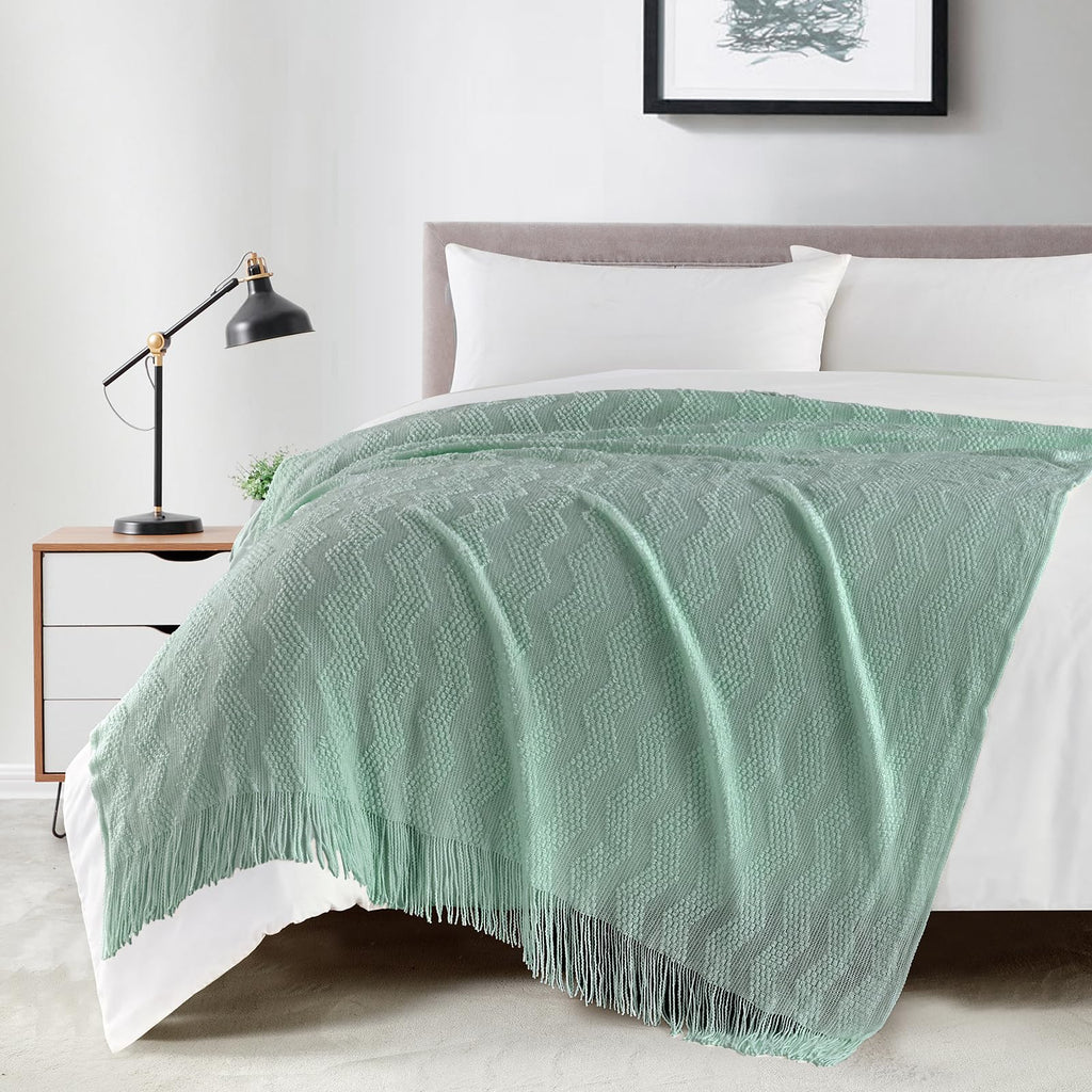 Textured Knitted Throw Blanket