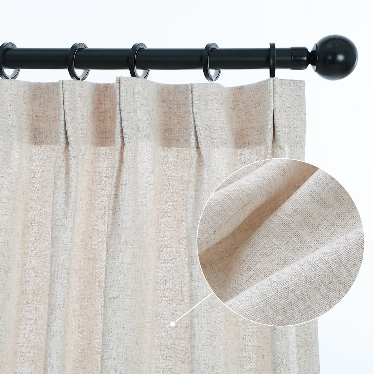 LETAU Pleated Real Linen Curtains
