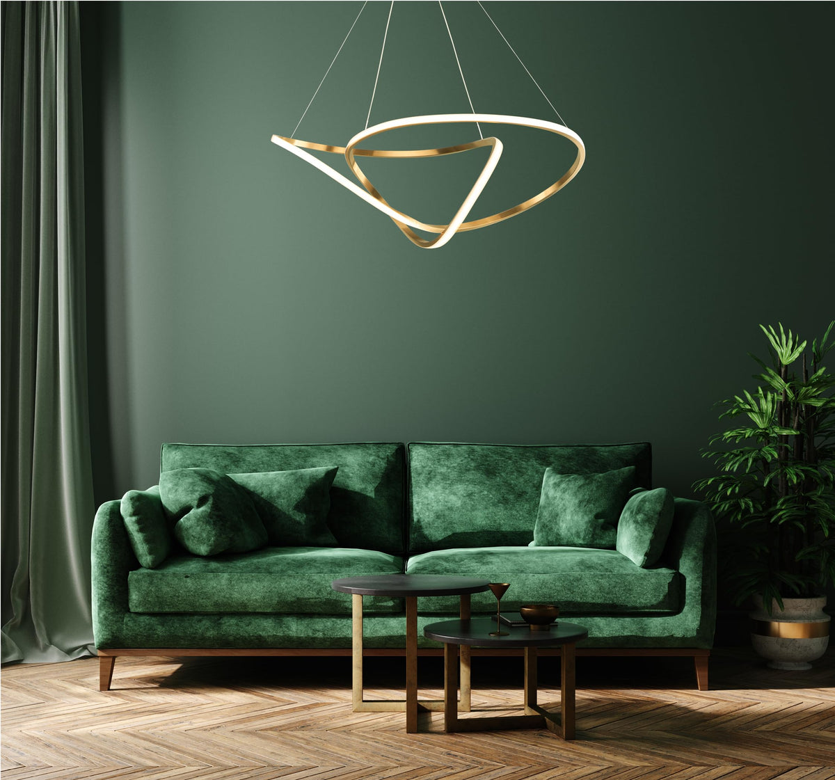 Modern Black & Gold Pendant Light