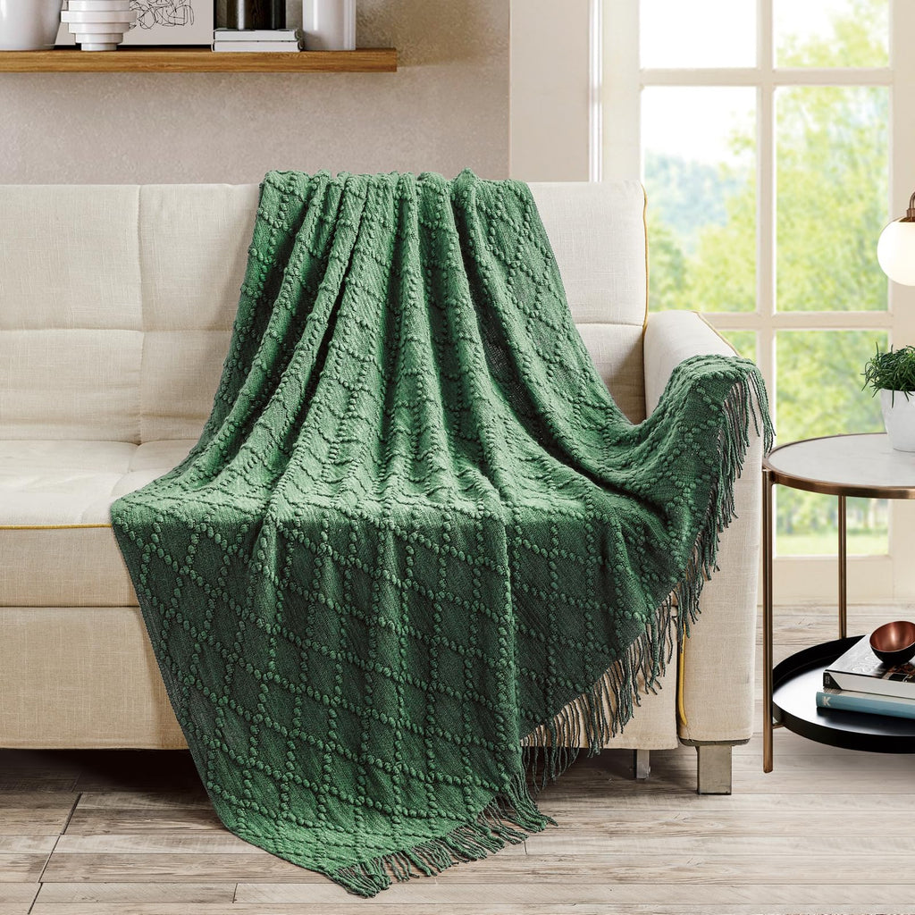 Textured Knitted Throw Blanket