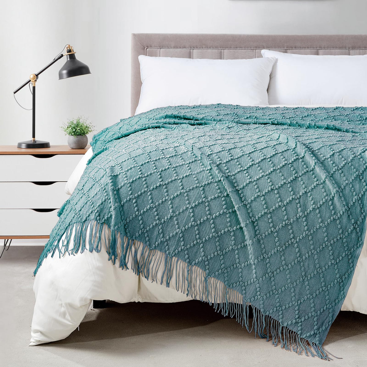 Textured Knitted Throw Blanket