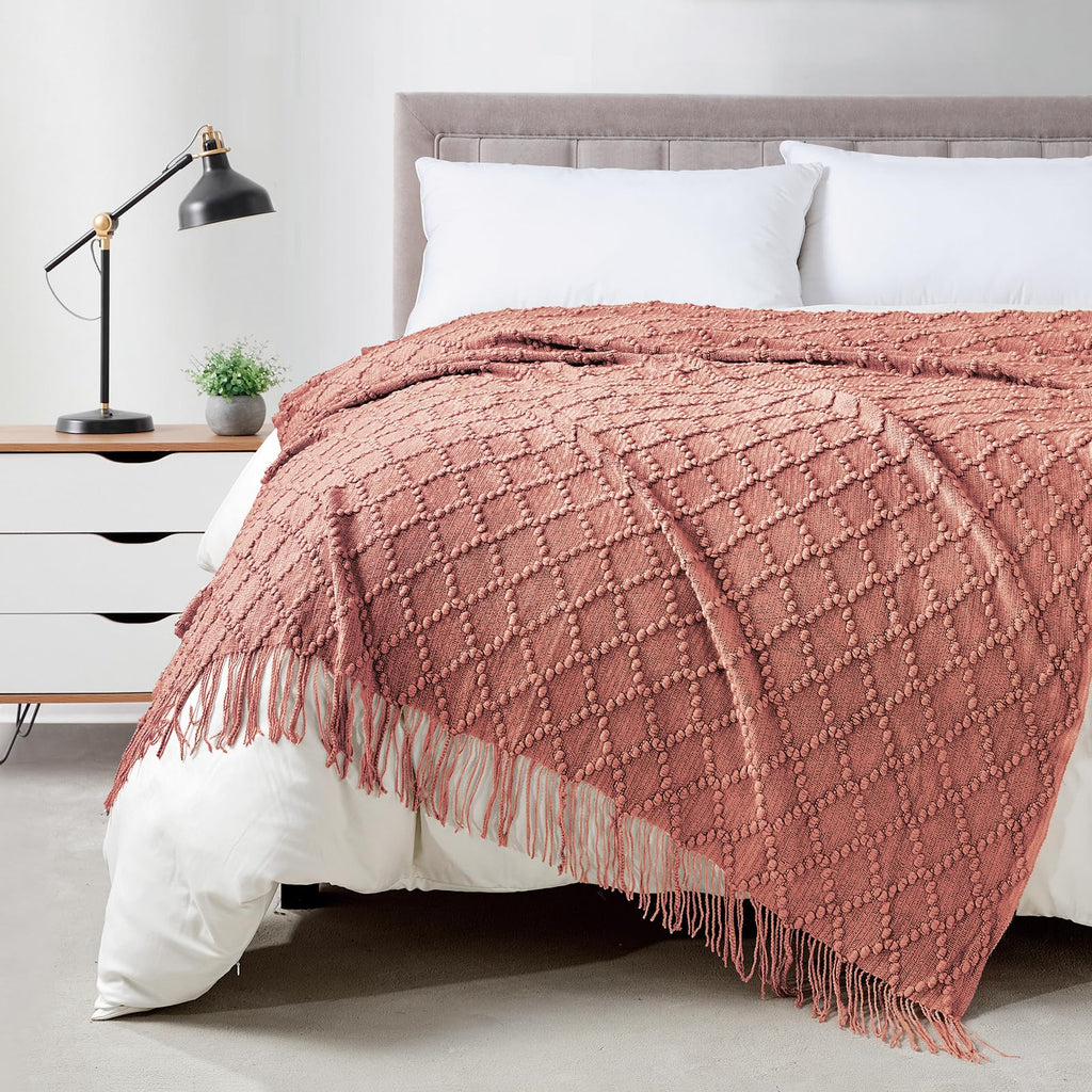 Textured Knitted Throw Blanket