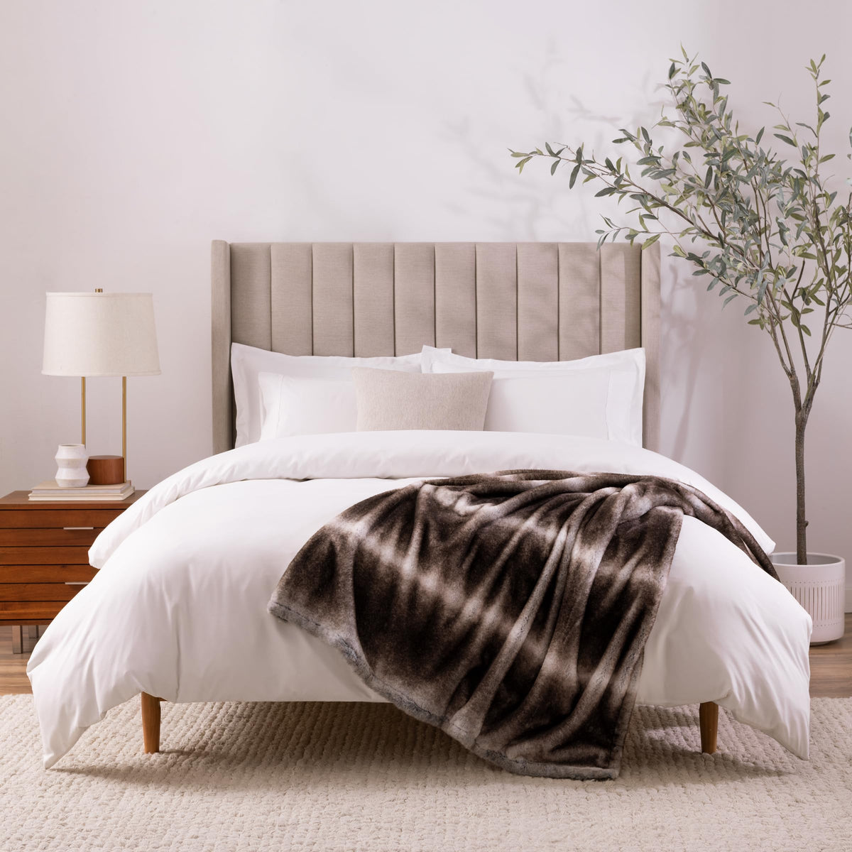 Plush Faux Fur Throw Blanket