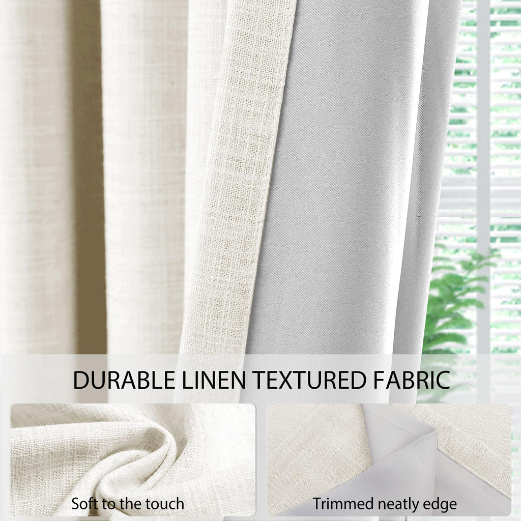 Faux Linen Pinch Pleated Blackout Curtains