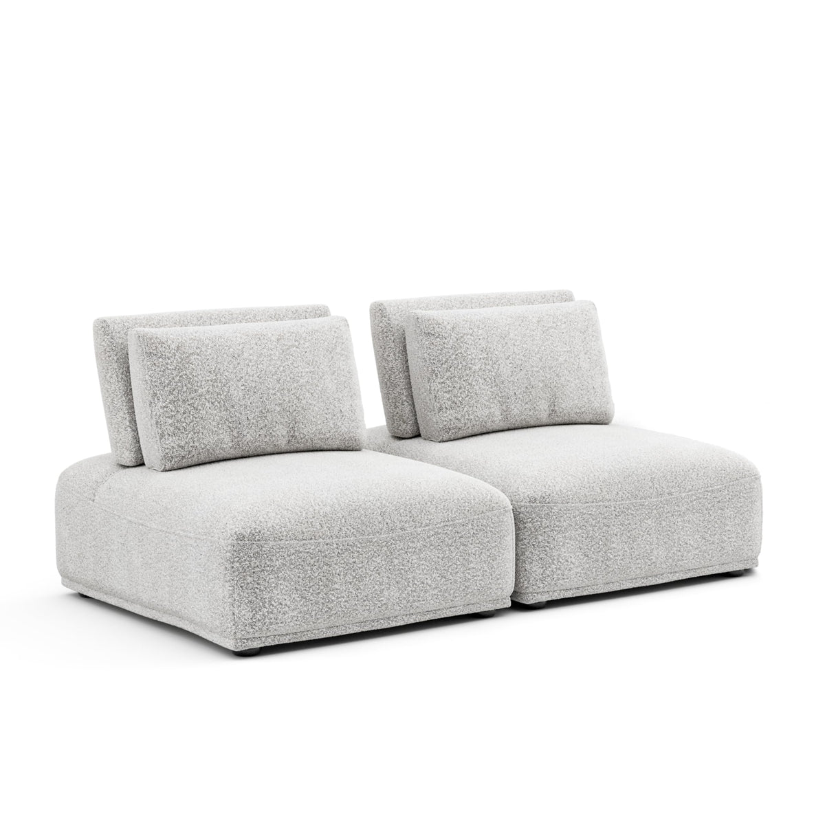 Modern Modular Sectional Sofa with Adjustable Backrest & Ottoman