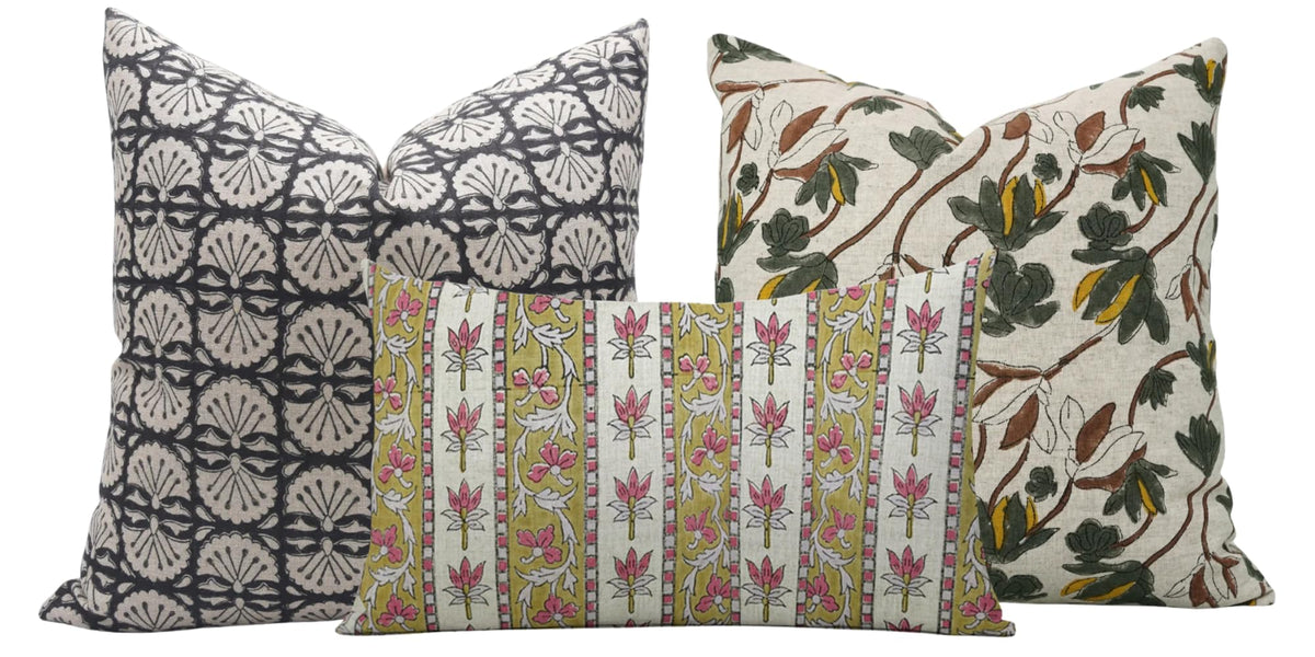 Floral Print Throw Pillow Covers Set of 3