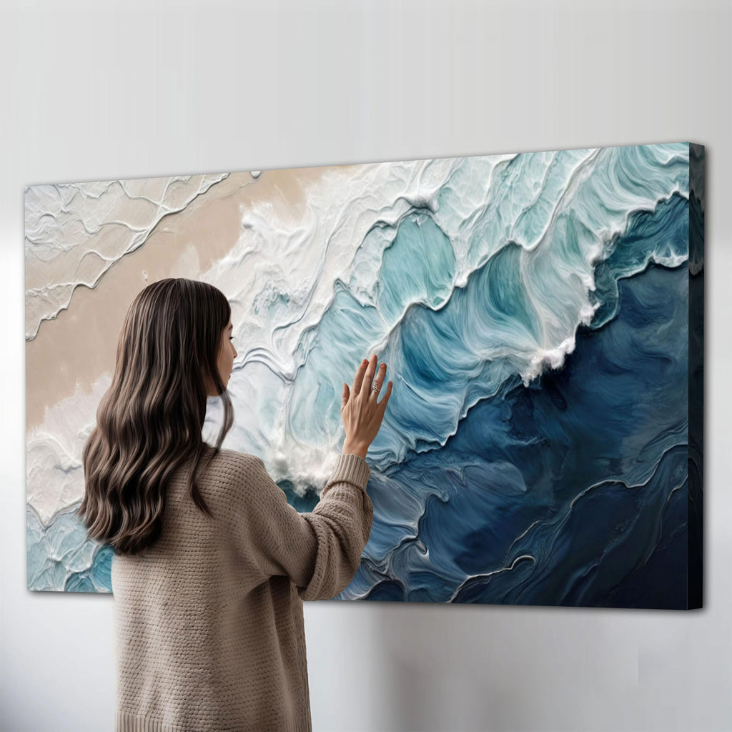 Abstract Coastal Waves Canvas Wall Art