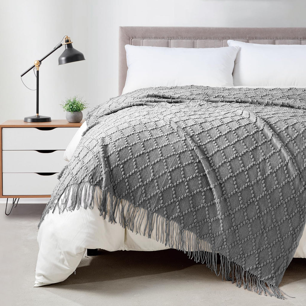 Textured Knitted Throw Blanket