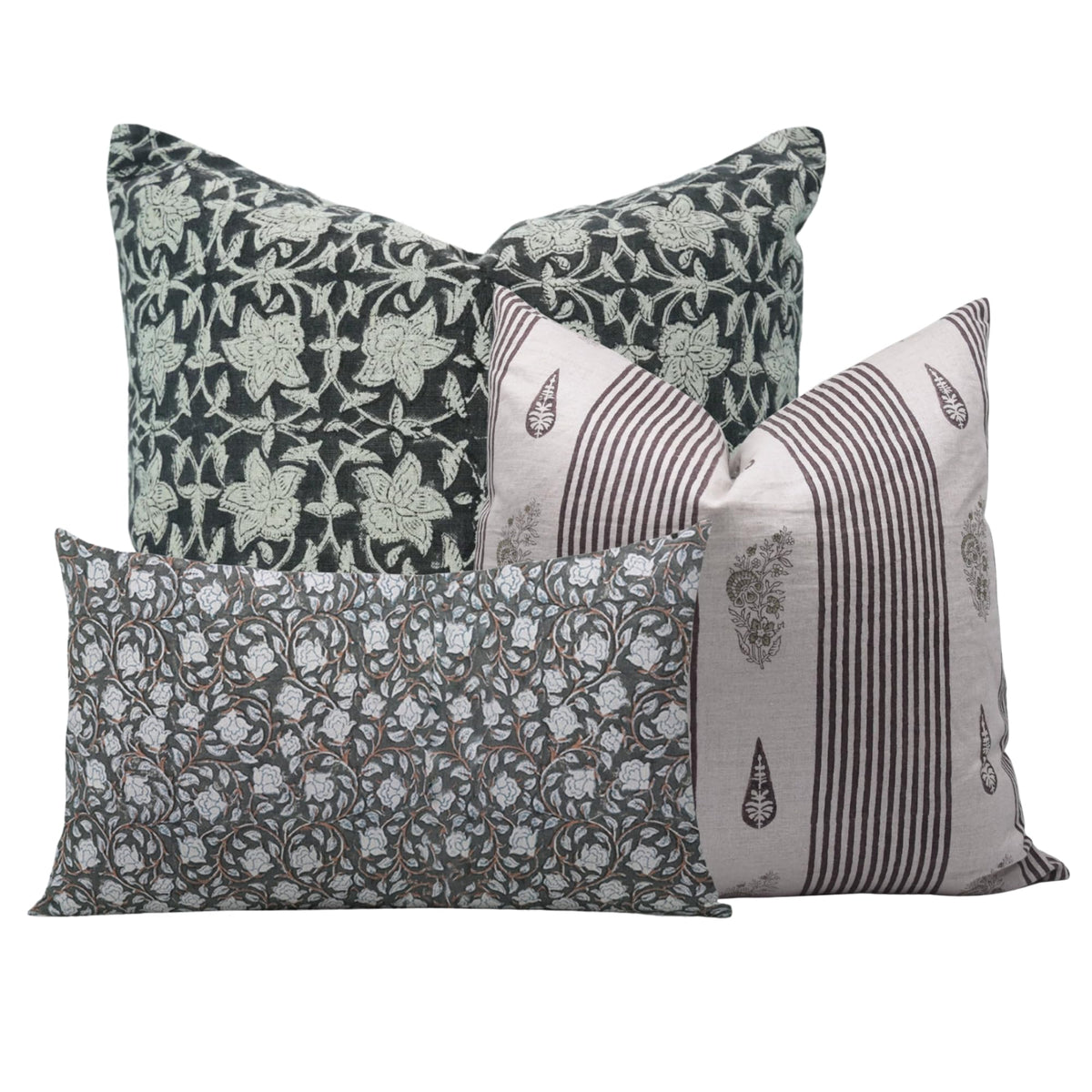 Floral Print Throw Pillow Covers Set of 3