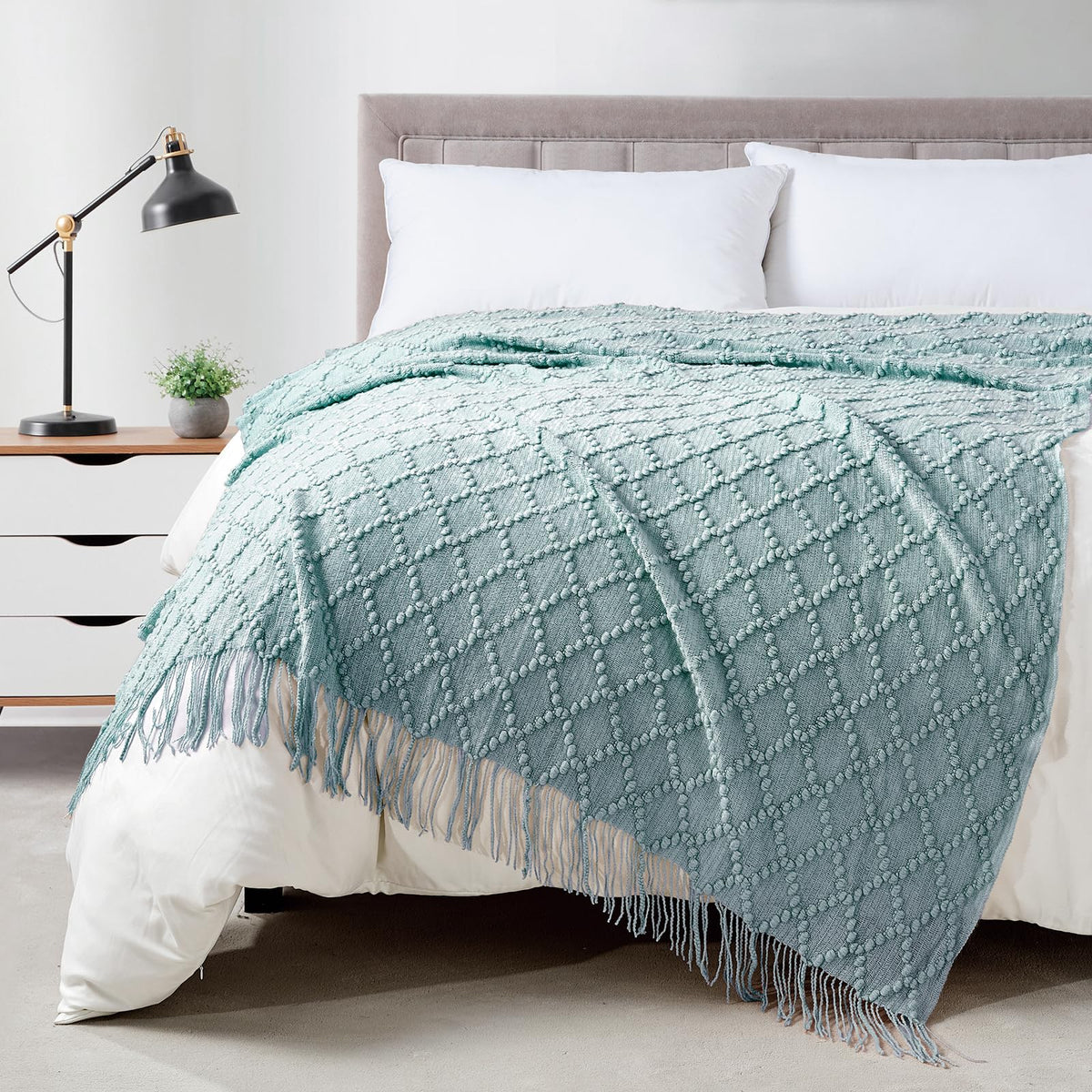 Textured Knitted Throw Blanket